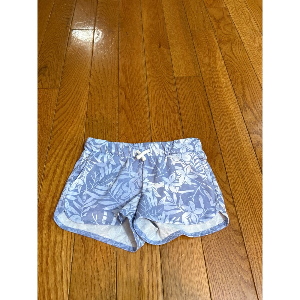 Old Navy Girls Blue Tropical Floral Jersey Dolphin Shorts XS 5